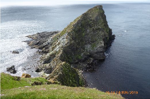 Stack o' da Noup - an 80.1m p58 attached stack. Summitted successfully from a sea landing by 4 RHSoc members in 2019.